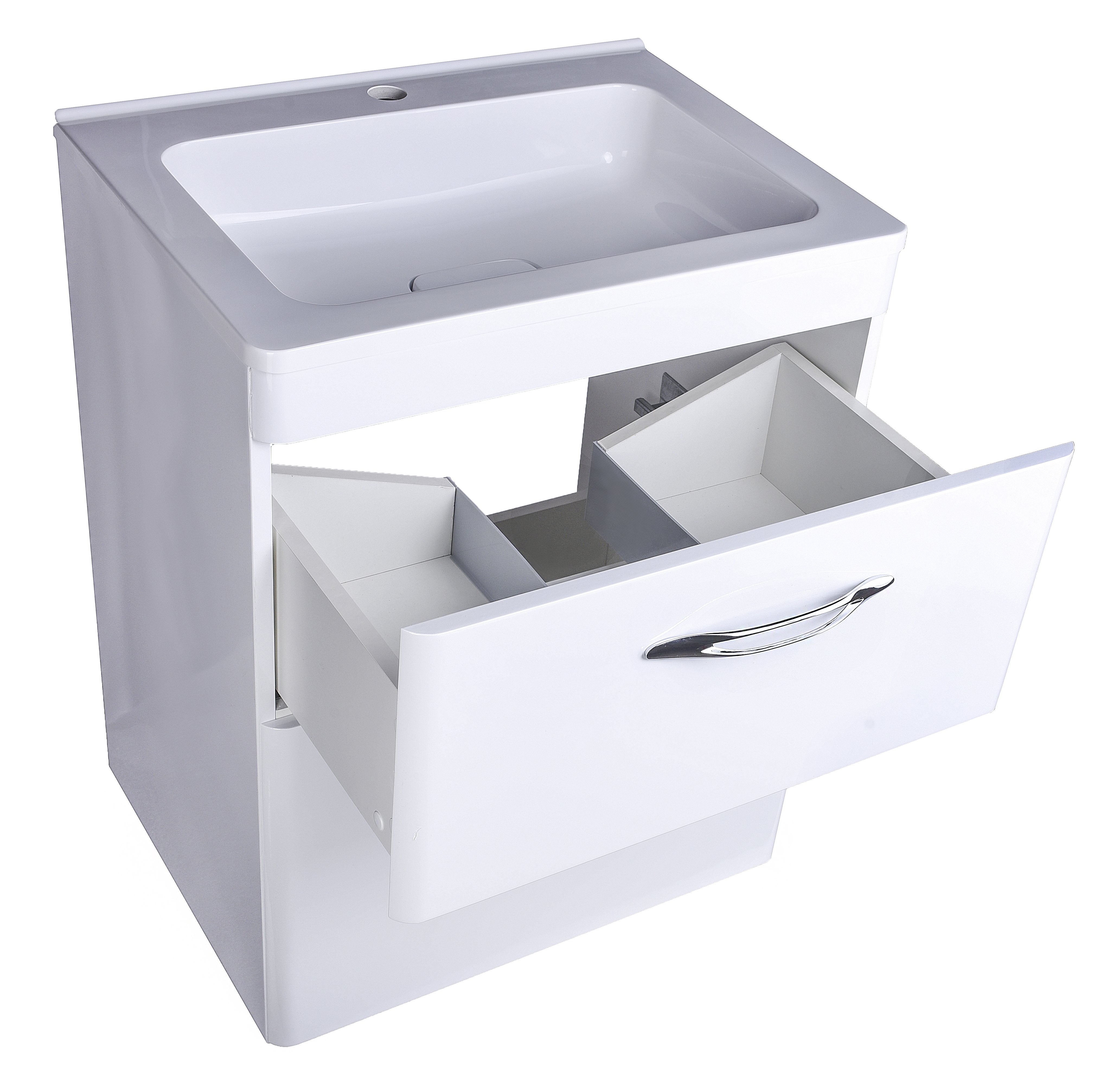 Тумба напольная Каре 60 (2 ящ.) Люкс белая, PLUS СС-00002265 - 4