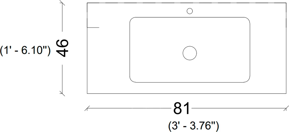 Раковина - столешница Armadi Art Vallessi 80 белый матовый 838-080-W - 2