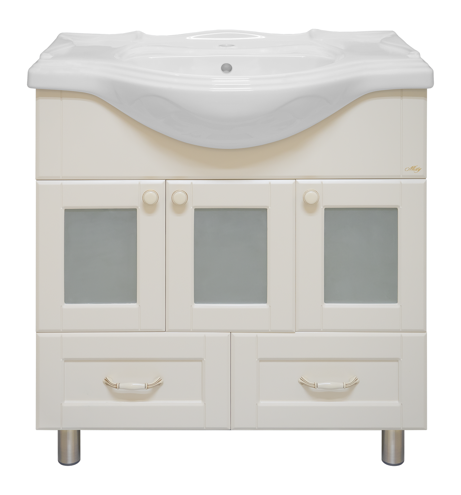 Тумба с раковиной Misty Латте 85 бежевый - 0