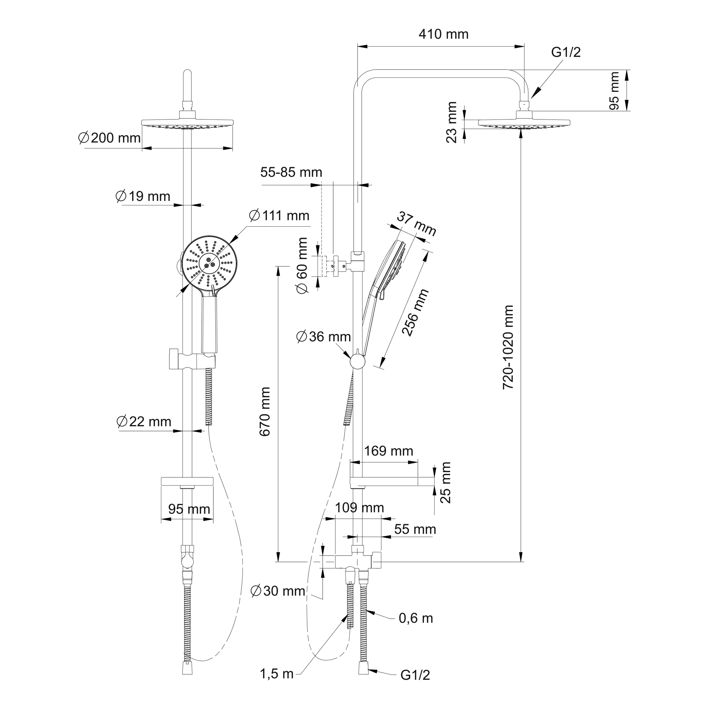 Swedbe Calypso семейный душ, 5063 - 9