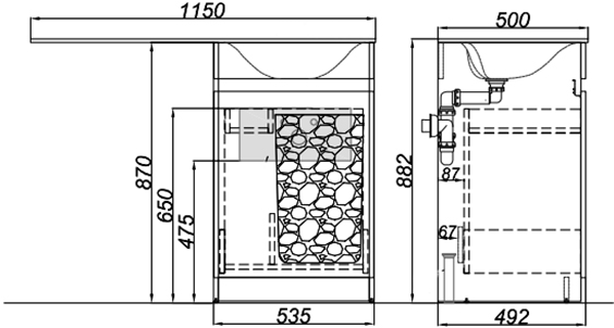 Тумба для комплекта Aqwella Forma 115, бельевая корзина справа FOR0105KR - 5