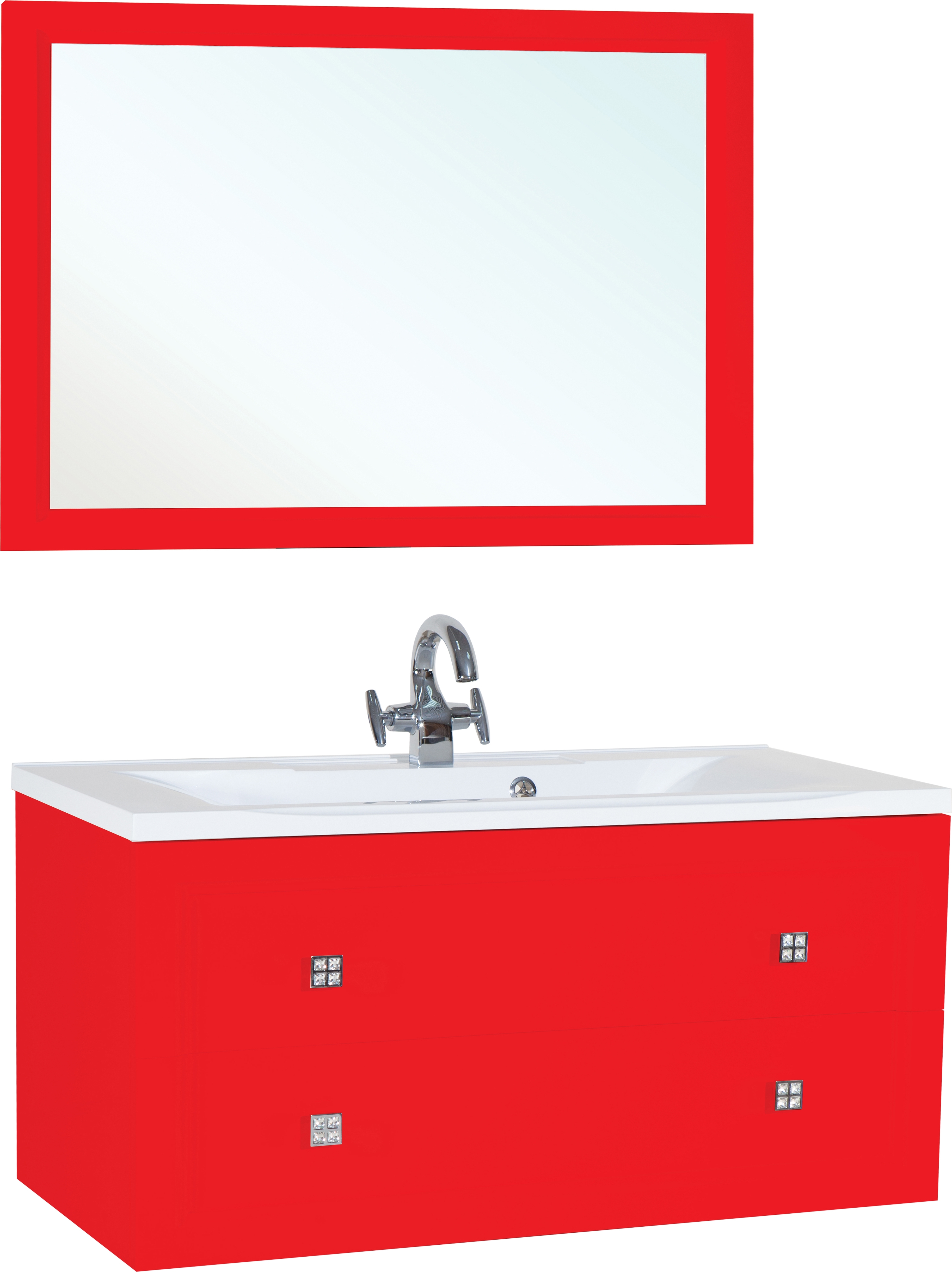 Мебель для ванной Bellezza Милан 100 красная - 0