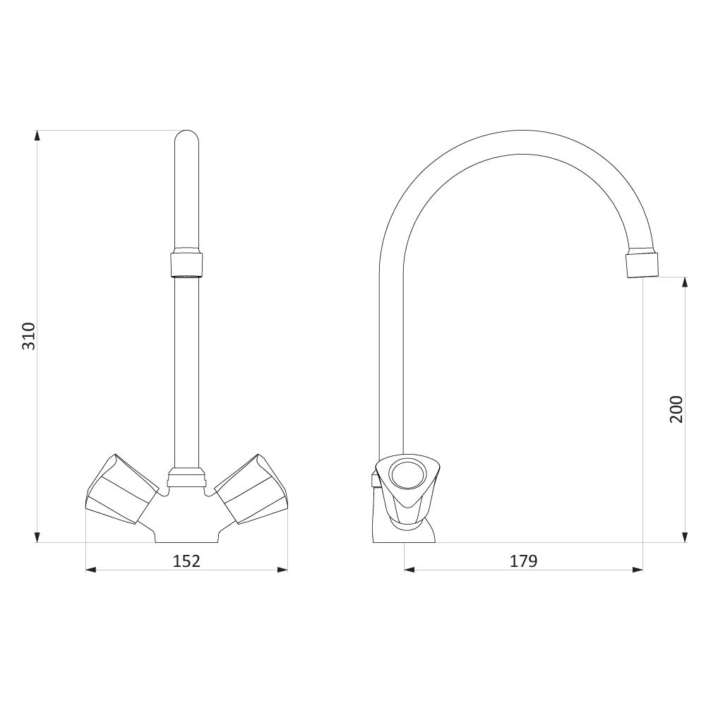 Смеситель для кухонной мойки Redblu by Damixa Object хром  340000000 - 3