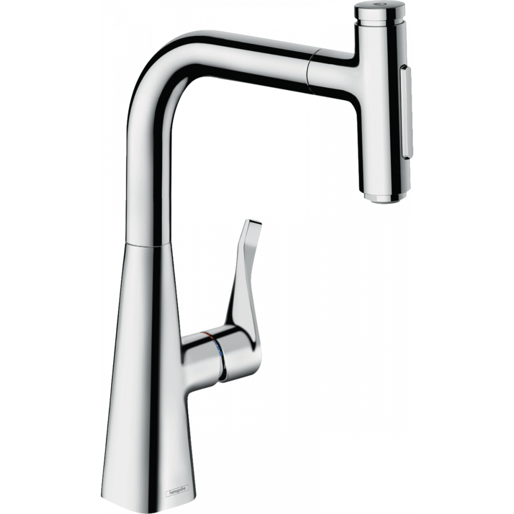 Кухонный смеситель Hansgrohe Metris Select M71 однорычажный, 240, с вытяжным душем, 2jet, хром 73822000 - 0