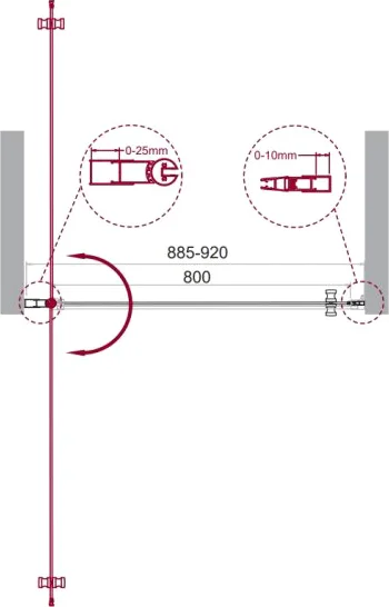 Душевая дверь BelBagno Etna 90 профиль хром  ETNA-B-1-90-C-Cr-90 - 4
