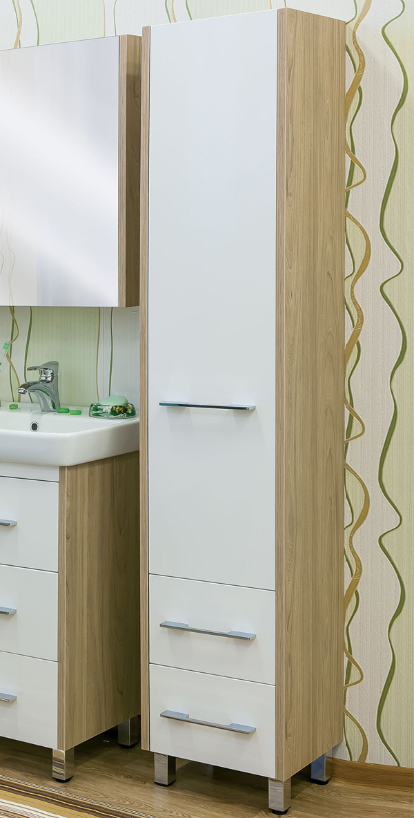 Шкаф-пенал Sanflor Ларго вяз швейцарский, белый R Н0000000029 - 2