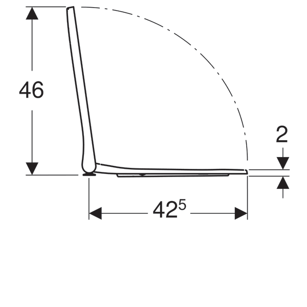 500.687.01.1 Geberit Smyle Square Сиденье для унитаза Slim, антибактериальное, с механизмом плавного закрывания SoftClose, с быстросъемным креплением - 1