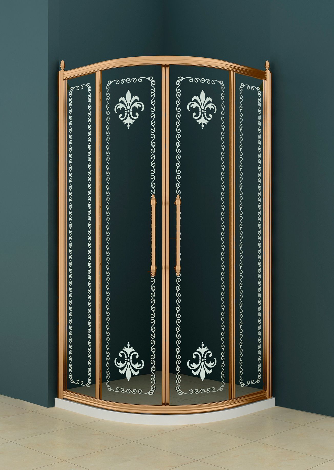 Душевой уголок Cezares Retro scorrevole A R2 100 CP Br RETRO-A-R-2-100-SCORREVOLE-CP-Br - 1