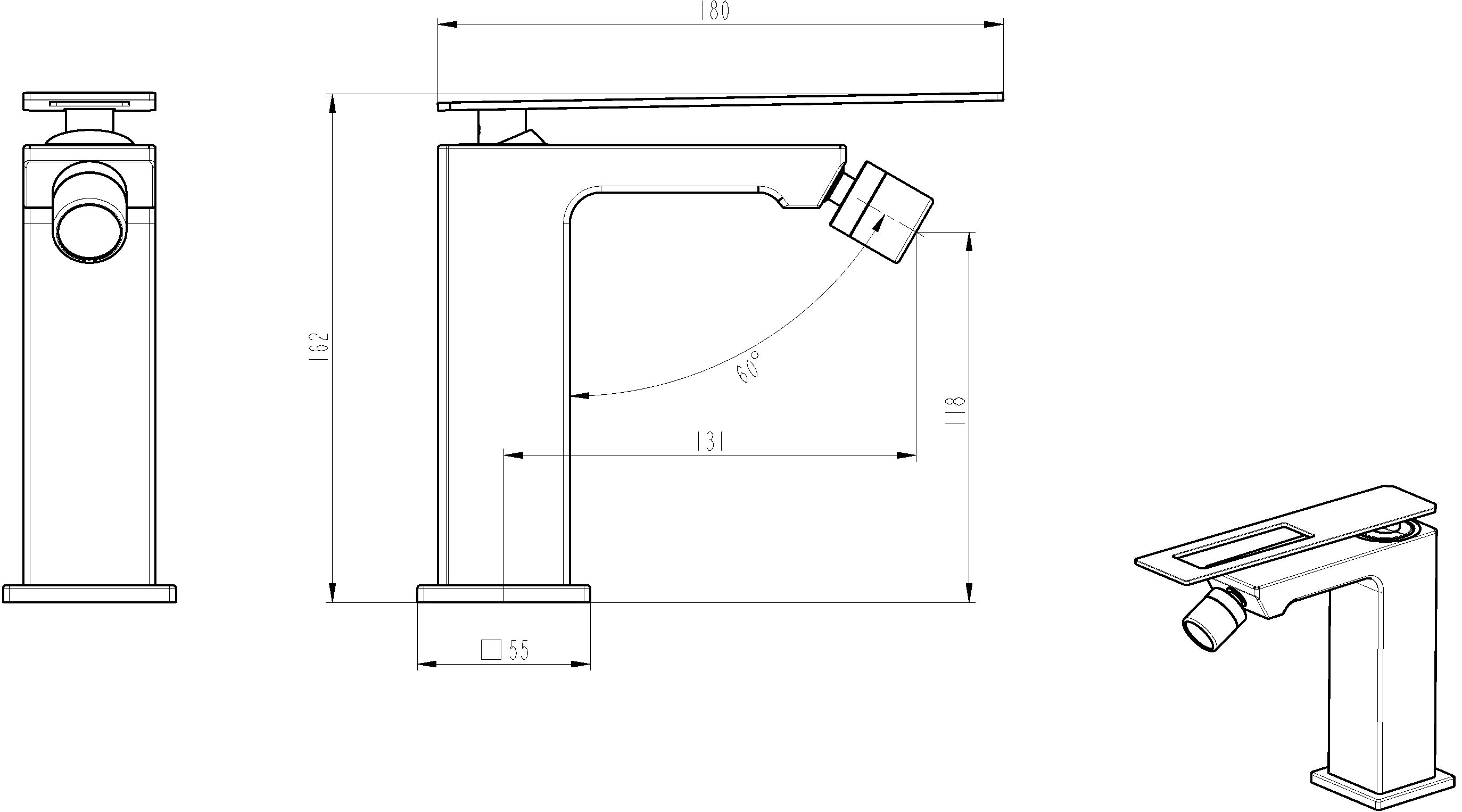 Смеситель Boheme Q 146-WCR для биде - 1