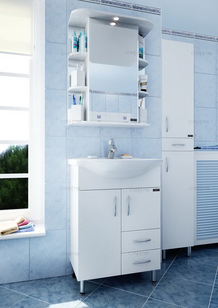 Зеркало-шкаф СанТа Герда 55 свет фацет 101021 - 1