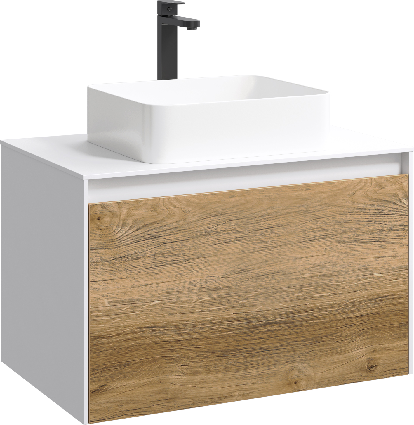 Тумба для комплекта Aqwella 5 stars Mobi 80 белая, без сменных элементов MOB0108W - 1