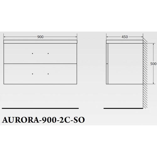Тумба под раковину Belbagno Aurora 90 белый AURORA-900-2C-SO-BL - 2