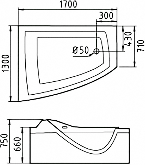 Акриловая ванна Gemy G9056 K L - 4