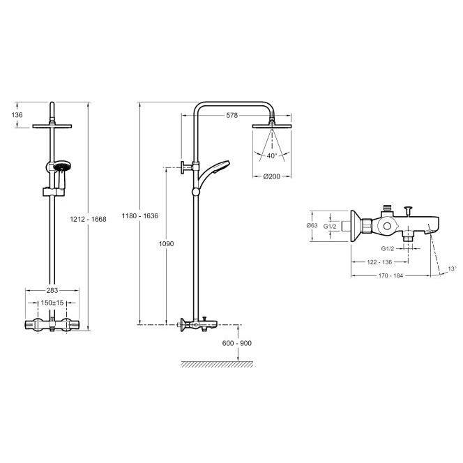 Душевая стойка Jacob Delafon July E99741-CP - 1
