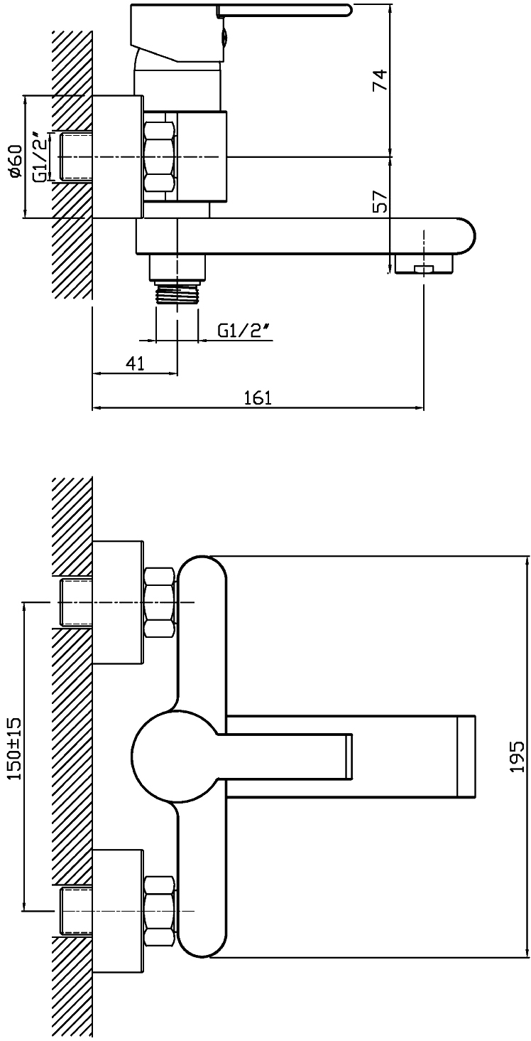 Смеситель для ванны с душем STWORKI Вестерос VS-02sv - 4