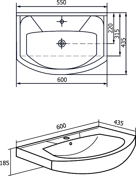 Мебельная раковина Rosa Элеганс 60 4620008196114 - 2
