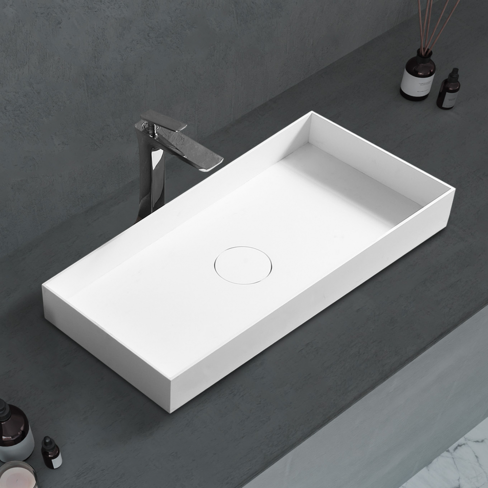 Раковина накладная Abber Stein 80х38 белый матовый AS2622 - 0