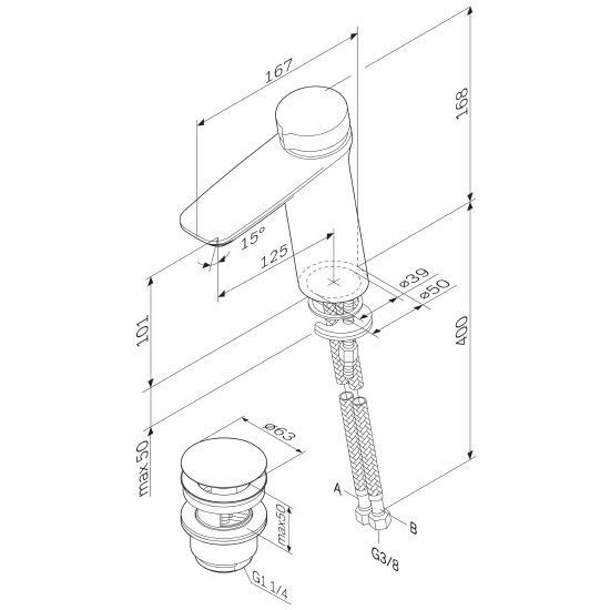 Смеситель Am.Pm Inspire V2.0 F50A02500 TouchReel для раковины - 7