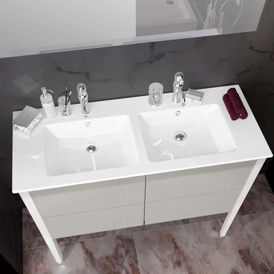 Тумба с раковиной напольная Opadiris Рубинно 120 серый - 2