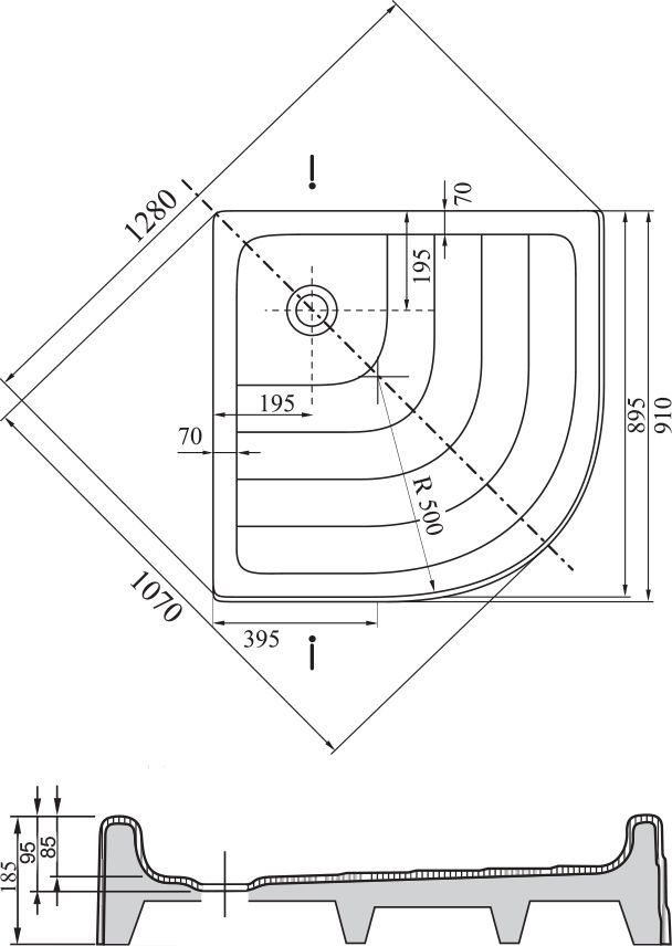 Душевой поддон Ravak Ronda 91x91 см  A207001120 - 1