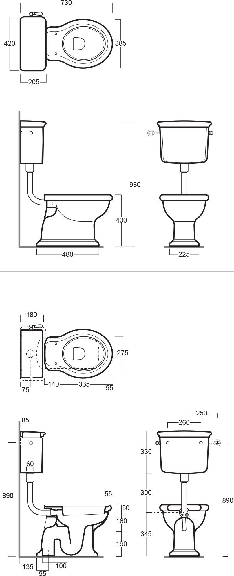 Чаша для унитаза с высоким бачком Simas Lante LA01 - 2