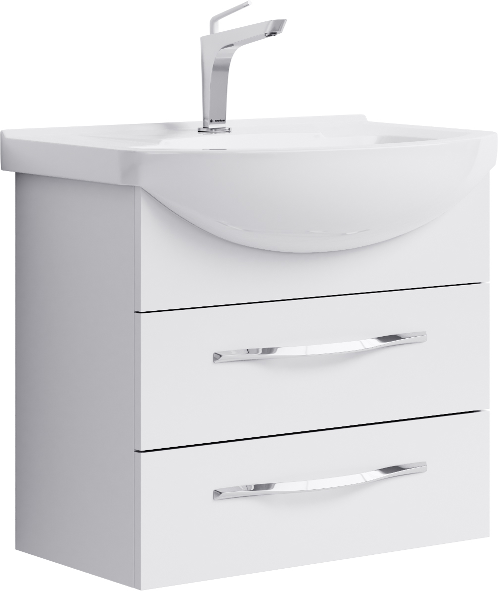 Тумба с раковиной Aqwella Allegro 65 с 2 ящиками - 0