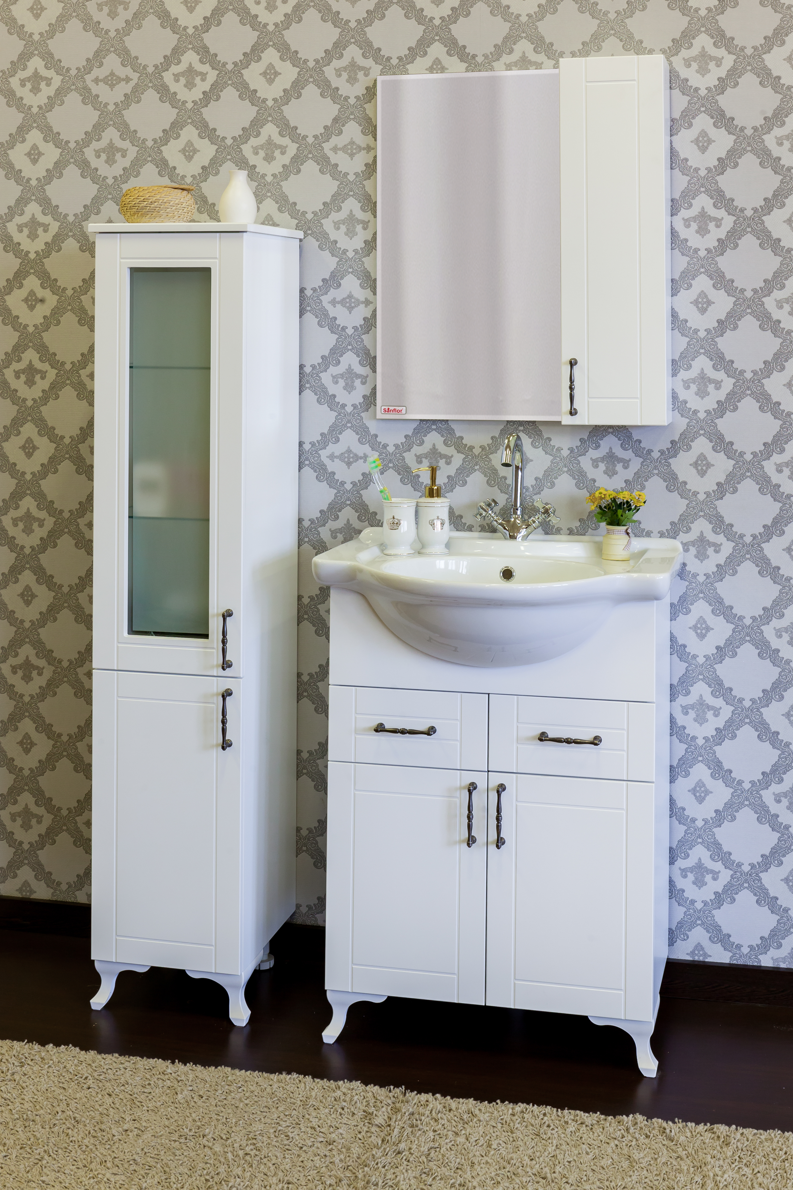 Зеркало-шкаф Sanflor Глория 65 R, белый С000005686 - 2