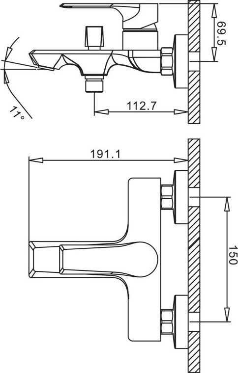Смеситель BelBagno Bocco BOC VASM CRM для ванны BOC-VASM-CRM - 1