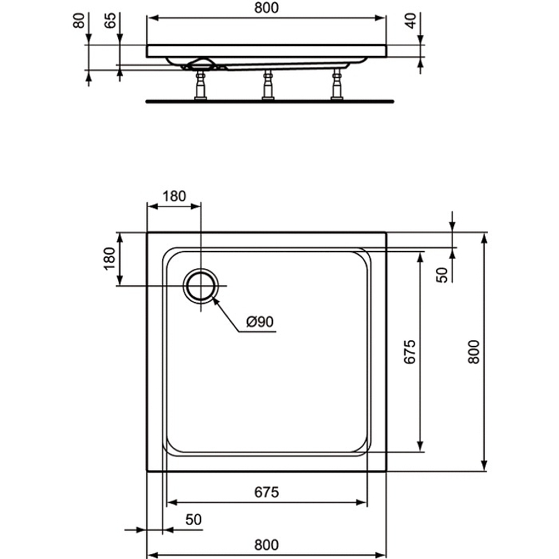 Поддон для душа Ideal Standard Hotline 80х80 белый K276601 - 2