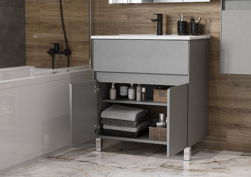 Тумба под раковину Aquaton Форест 75 серый матовый 1A278301FR4D0 - 9