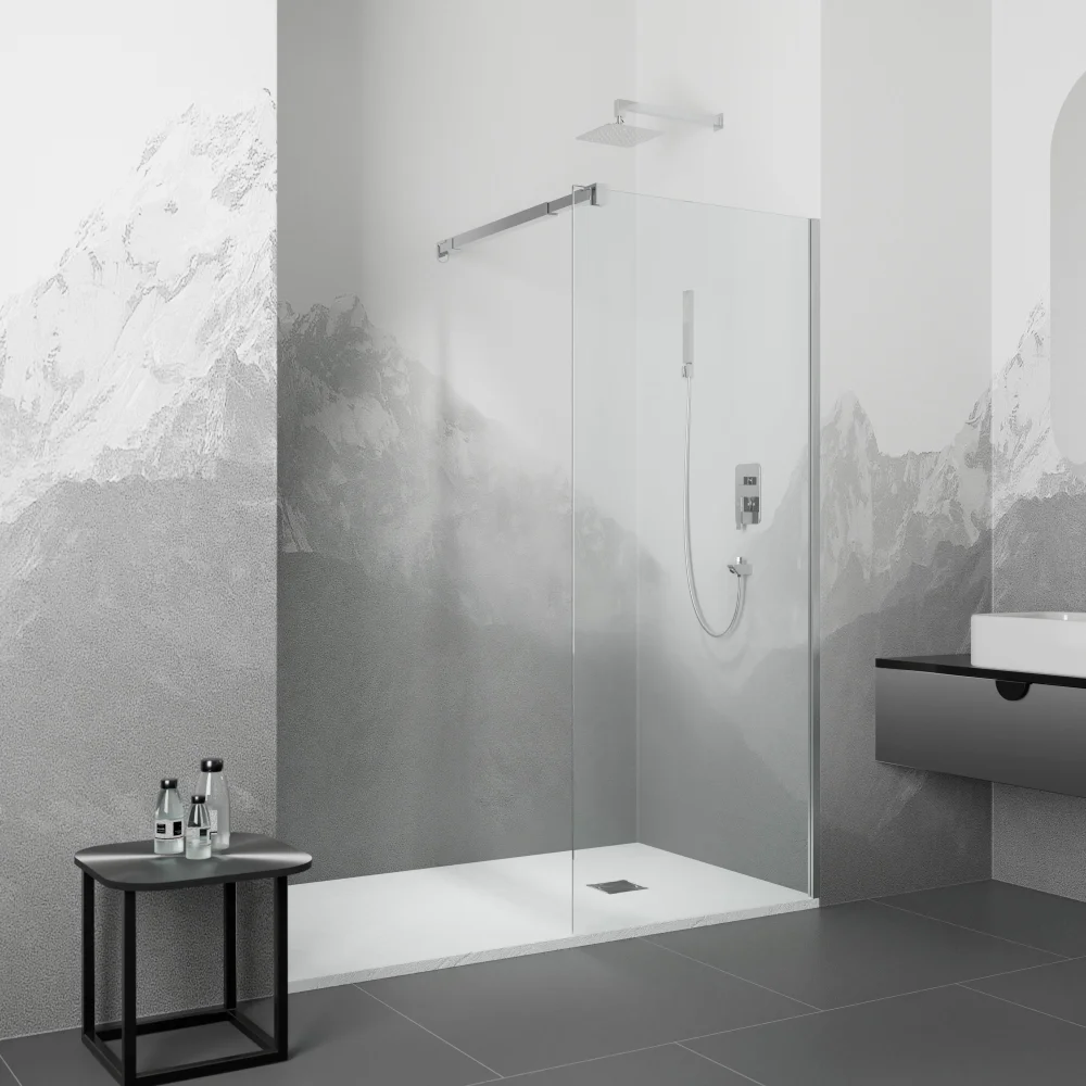Душевая перегородка RGW Walk In WA-001 80х195 профиль хром стекло прозрачное 351000108-11 - 1