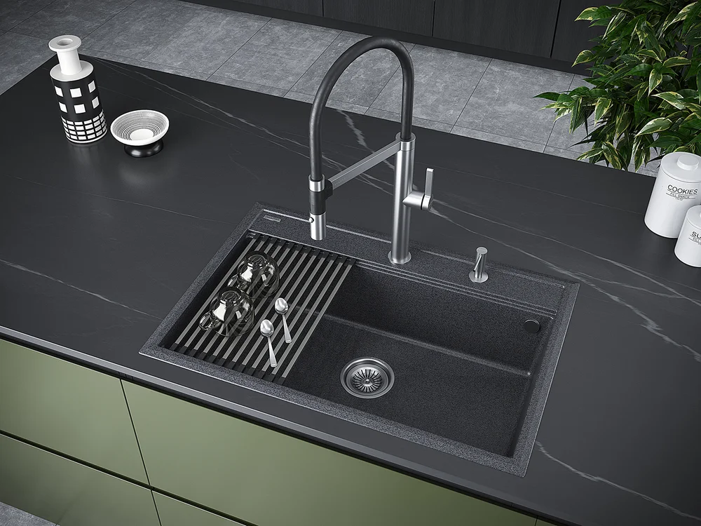 Мойка кухонная Paulmark Stepia 75 графит PM117551-DG - 3