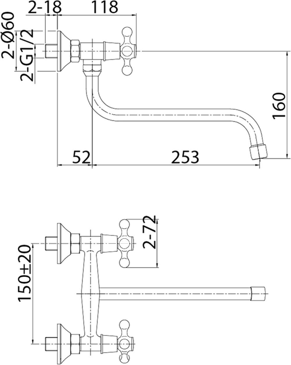Смеситель Milardo Duplex DUPSB00M09 для кухонной мойки - 2