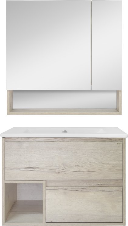 Зеркало-шкаф Misty Дунай 75 дуб белый П-Дун04075-01 - 1