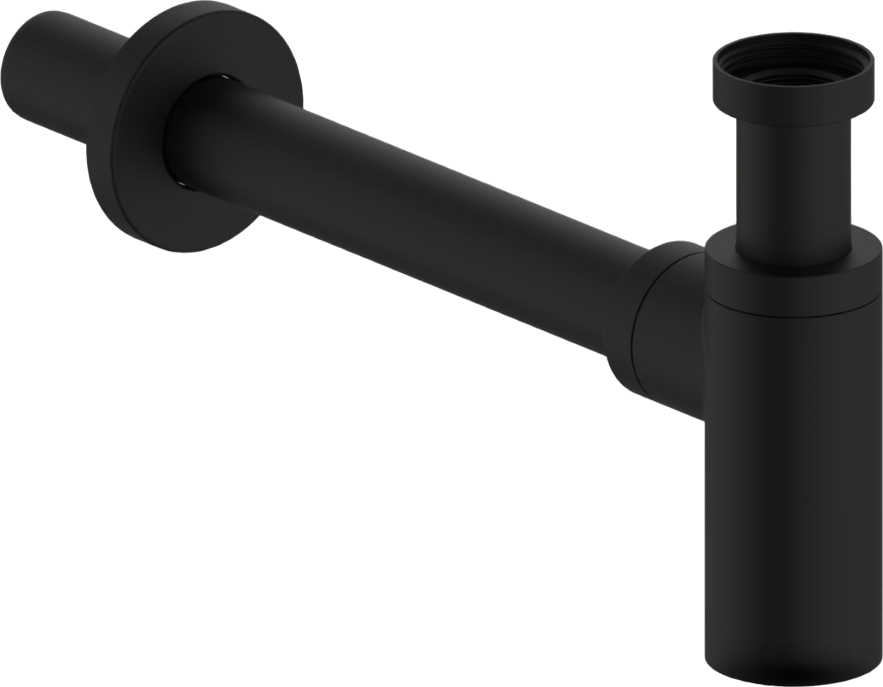 Бутылочный сифон для умывальника, черный матовый, Optima Home, IDDIS, OPTBL00i84 - 0