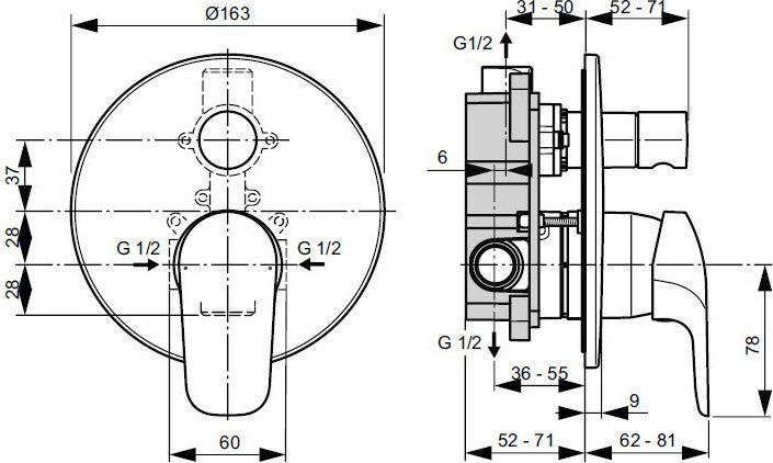 Смеситель Ideal Standard Ceraflex A6758AA  для ванны - 1