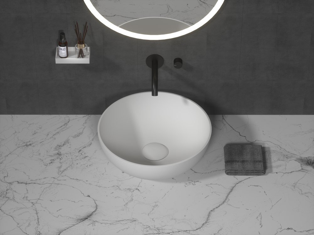 Раковина чаша Armadi Art Monaco круглая, белая матовая 35 см  879-35 - 1
