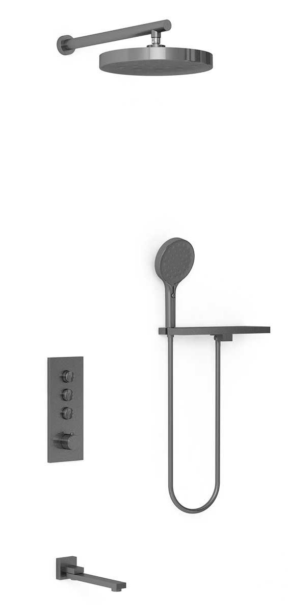 Душевой комплект Vincea Inspire с термостатом темный хром VSFW-433TI2RGM - 0
