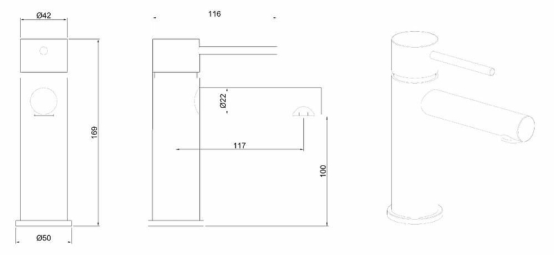 Смеситель для раковины Allen Brau Glority хром 5.51001-00 - 4