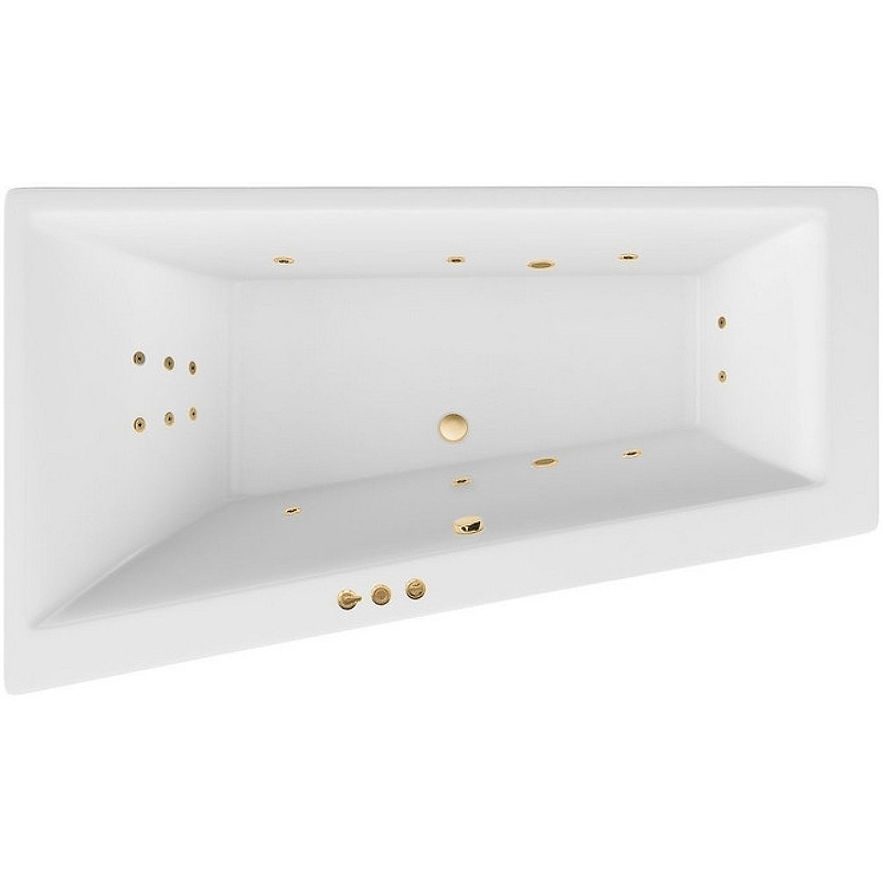 Акриловая ванна Excellent Sfera Slim 170х100 левая белая золото с гидромассажем WAEX.SFL17S.SMART.GL - 0