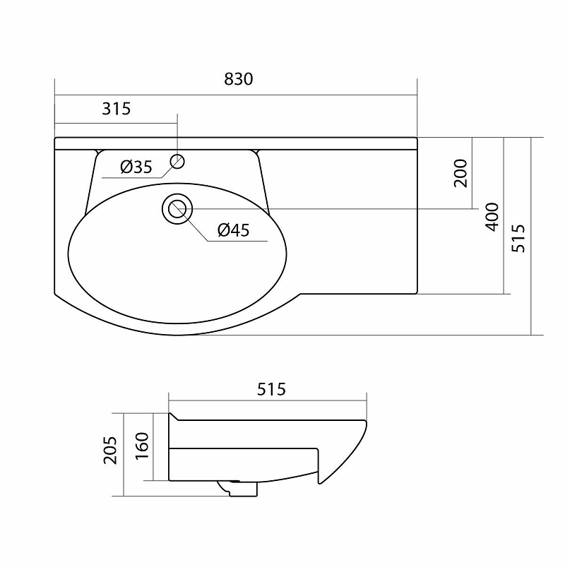 Раковина мебельная Style Line Коралл 82 L белый ЛС-00000163 - 6