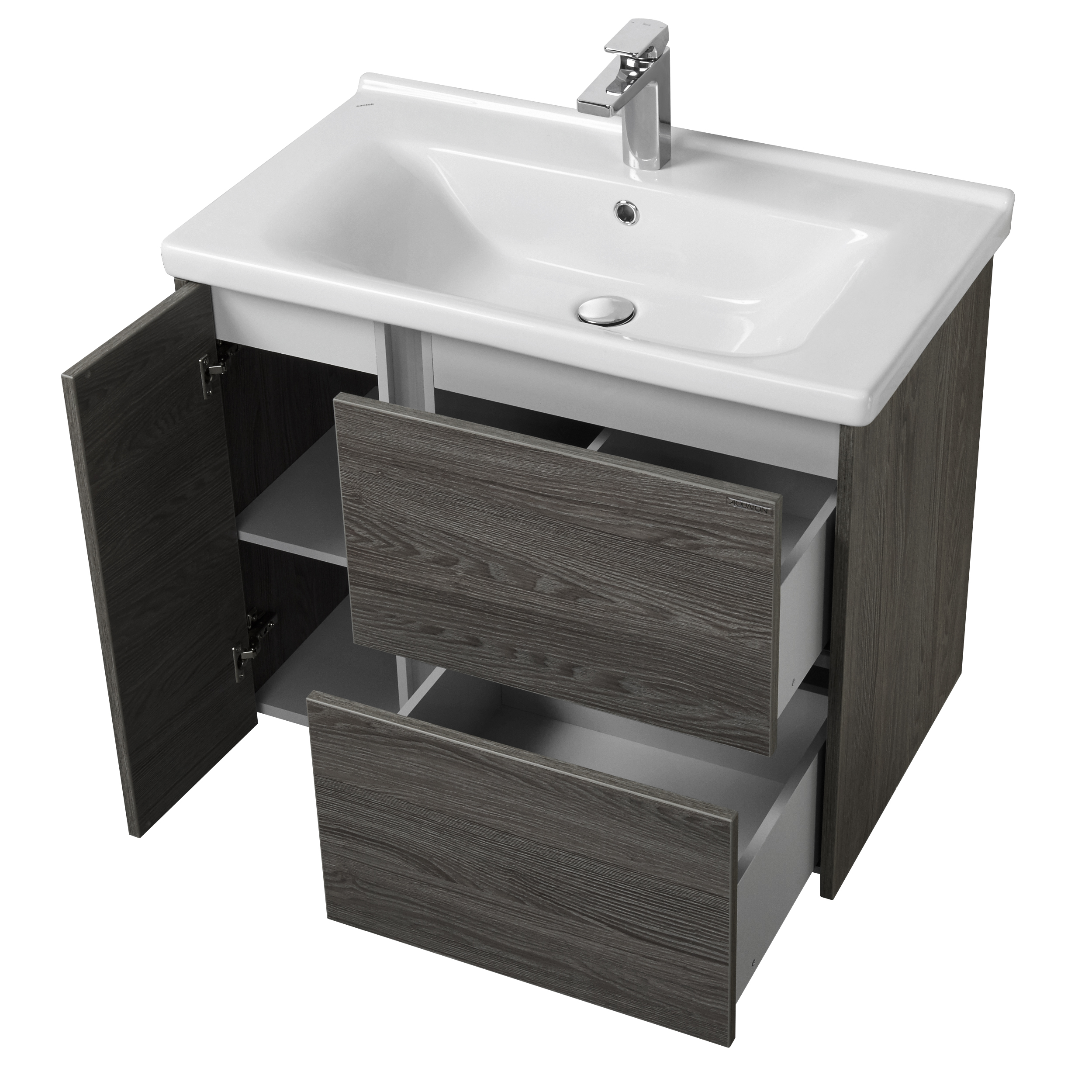 Тумба под раковину Aquaton Стоун 80 темное дерево 1A228201SXC80 - 2