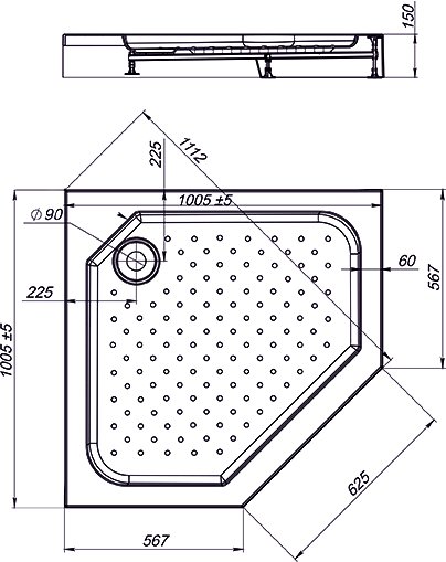 Поддон для душа Vincea VST-3AP-1010 100x100 - 1