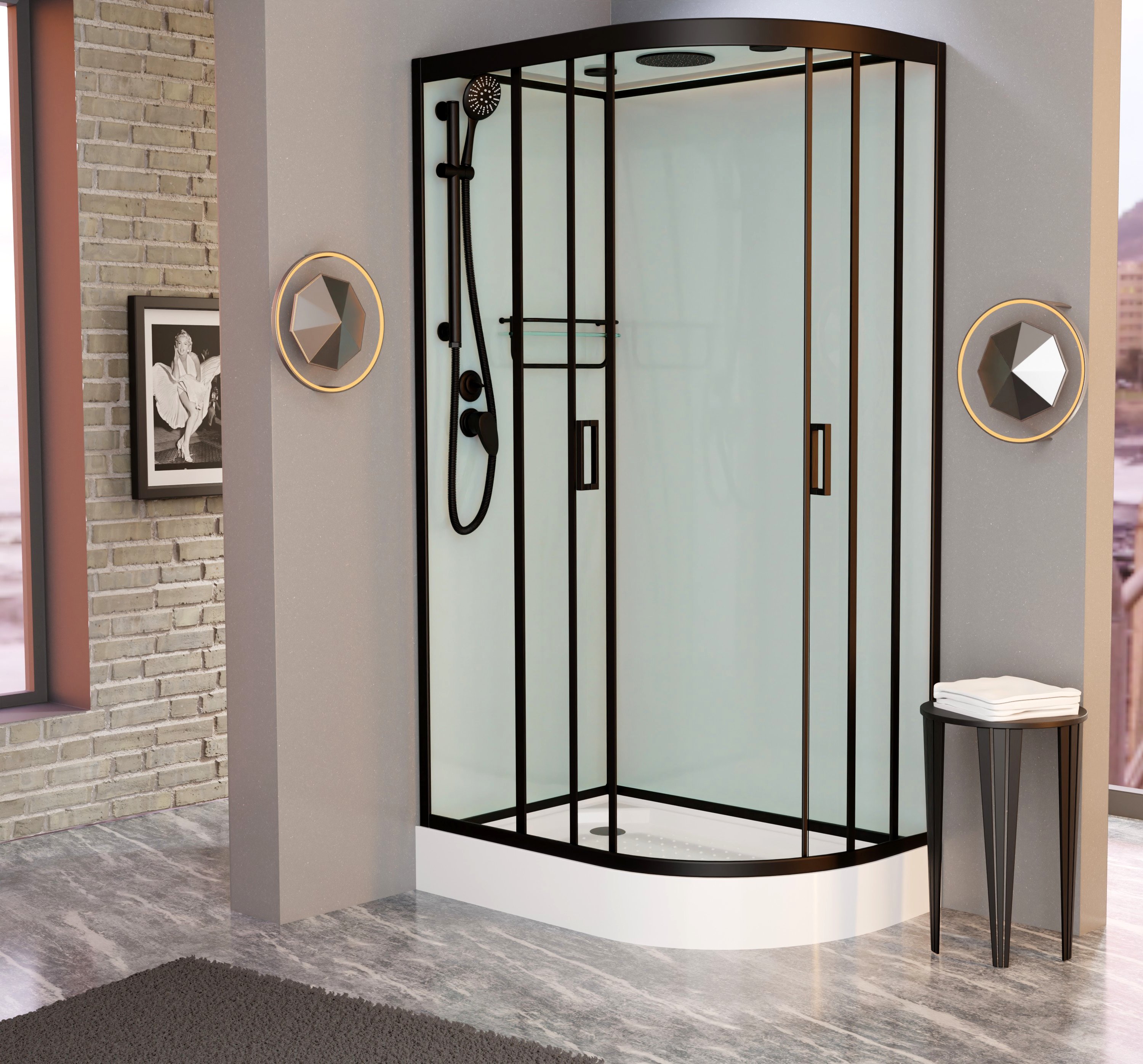 Душевая кабина Frank F412L Black левосторонняя 214214 - 0