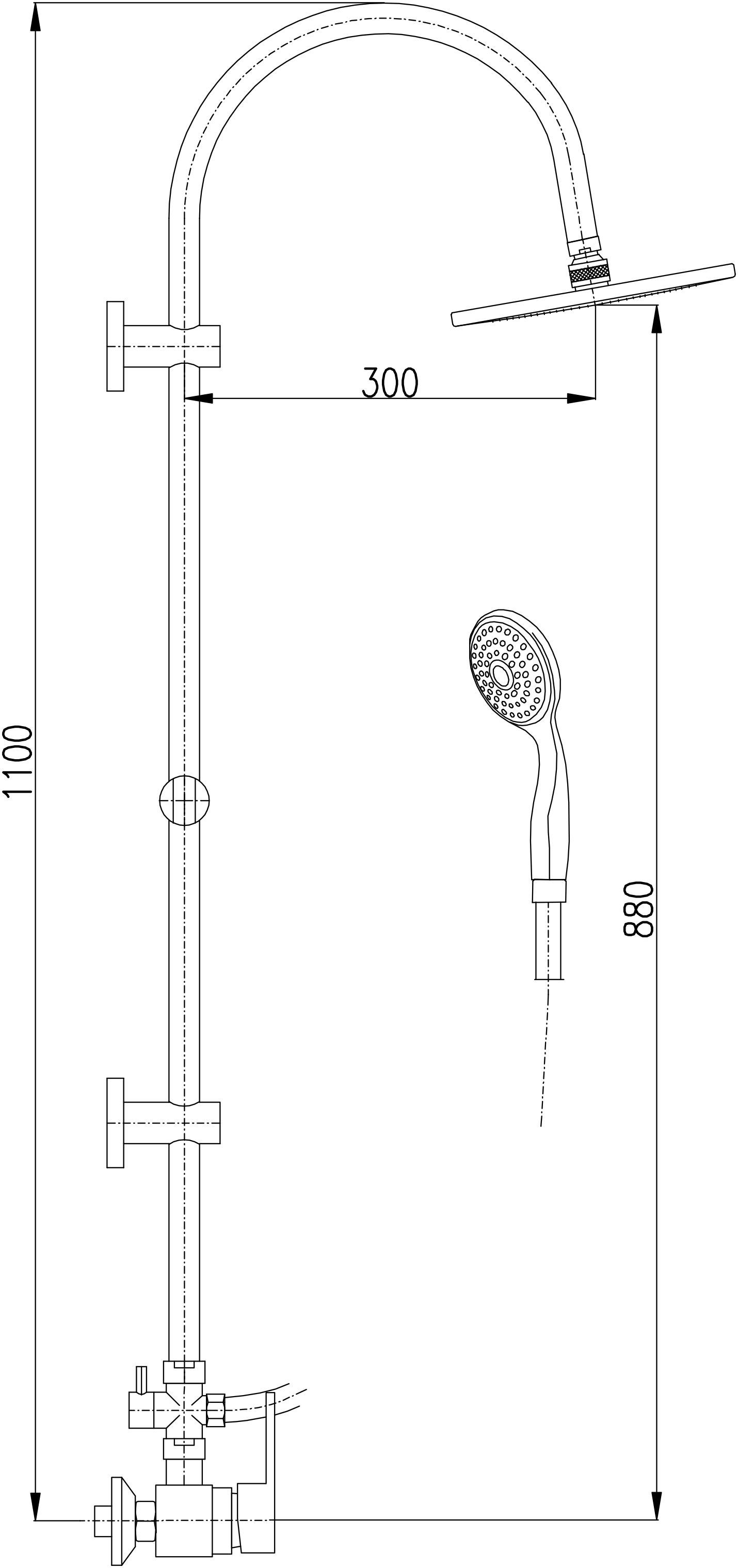 Душевая стойка Rav Slezak Zambezi  ZA082.5/3 - 1