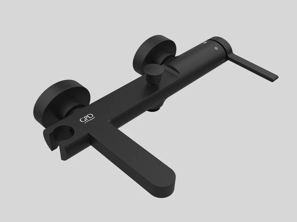 Смеситель для ванны с душем GPD Gildo черный матовый MBB165-S - 5