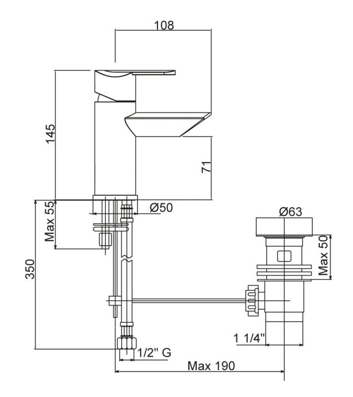 Смеситель для биде Cezares GARDA хром  GARDA-BSM1-01-Cr - 1