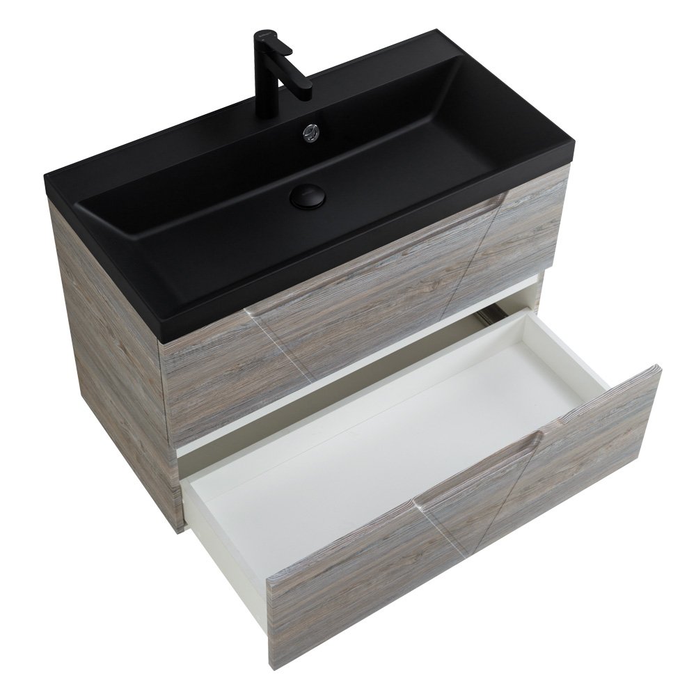 Тумба с раковиной BelBagno Vittoria 100 серый - коричневый - 8