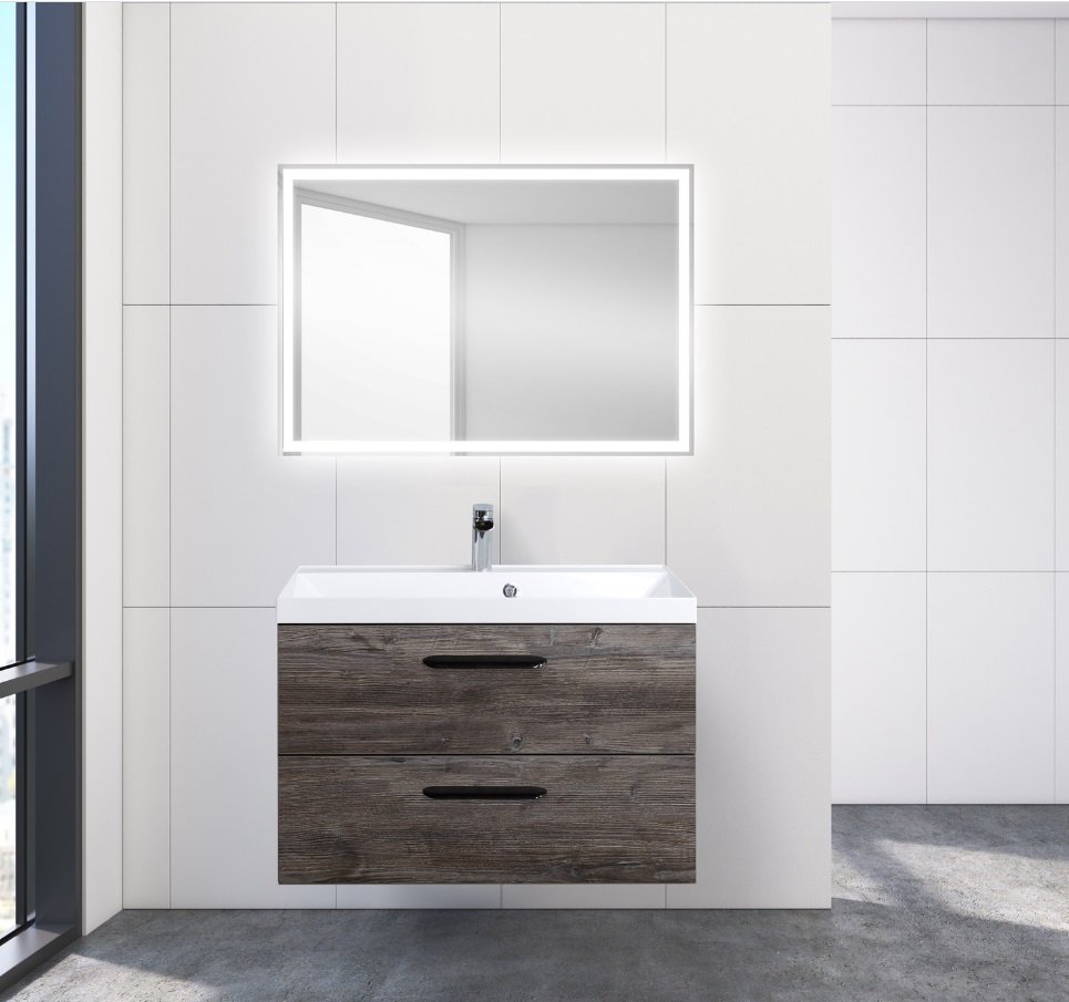 Тумба с раковиной Belbagno Aurora 80 темное дерево - 3