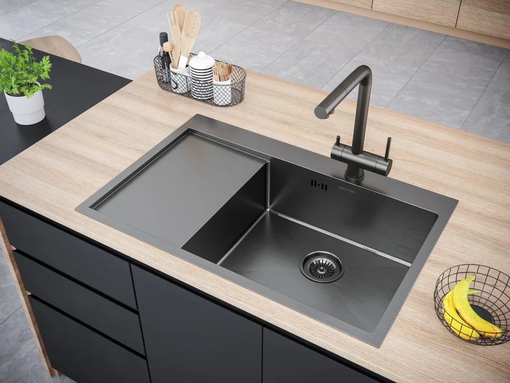 Мойка кухонная Paulmark Atlan 78 R темный хром PM217851-GMR - 2